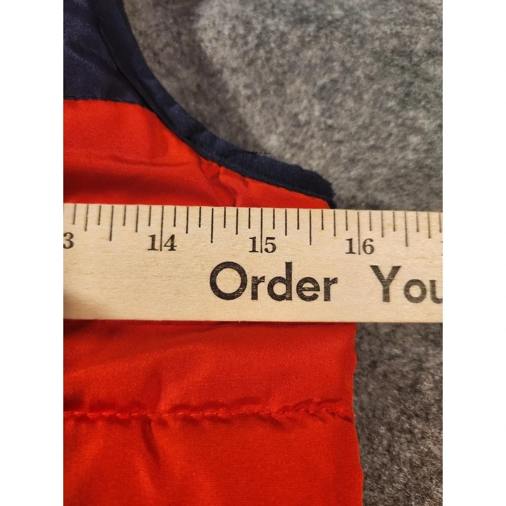 OshKosh B'gosh Vest Kids Size 8 Orange Puffer Insulated Colorblock Stripe Collar